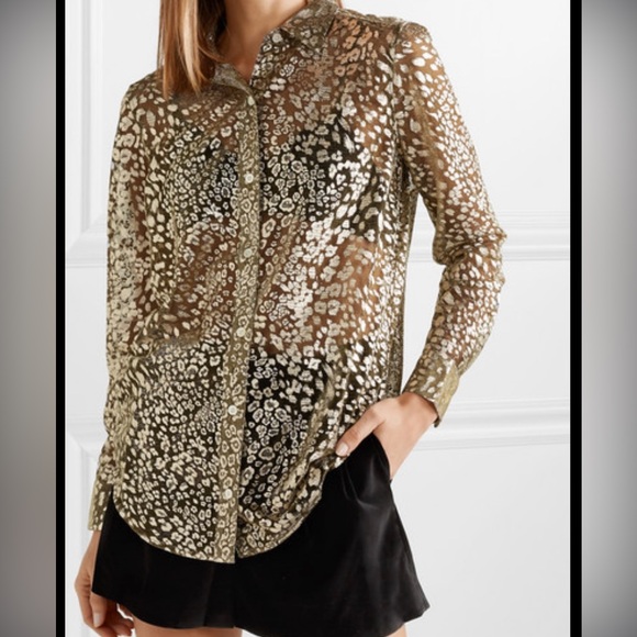 Gold Equipment Leopard Blouse - Picture 3 of 14